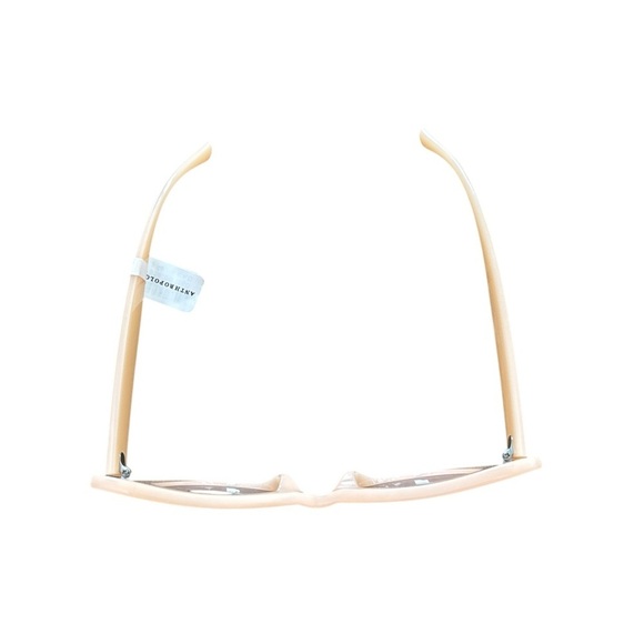 Anthropologie Oversized Curvy Cat Eye Sunglasses Neutral Pearl New With Tags - Picture 5 of 8